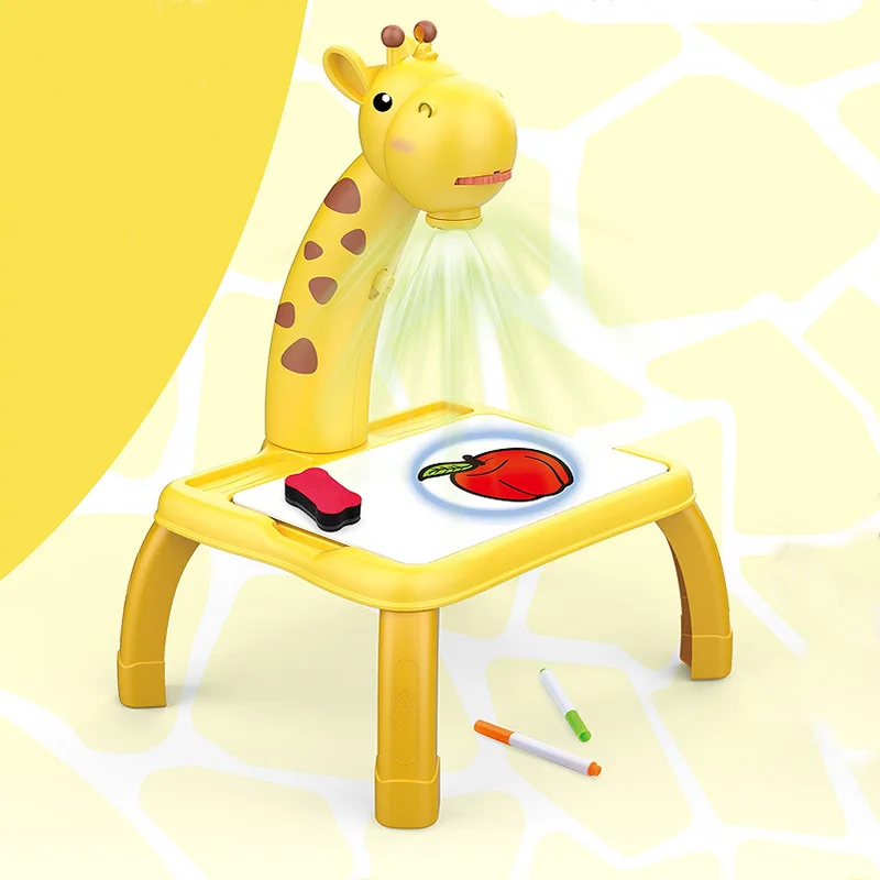 

Z26 3D Children's Drawing Board Animal Projection Multifunctional Kid's Graffiti Painting Table Elephant Giraffe Paiting Boards