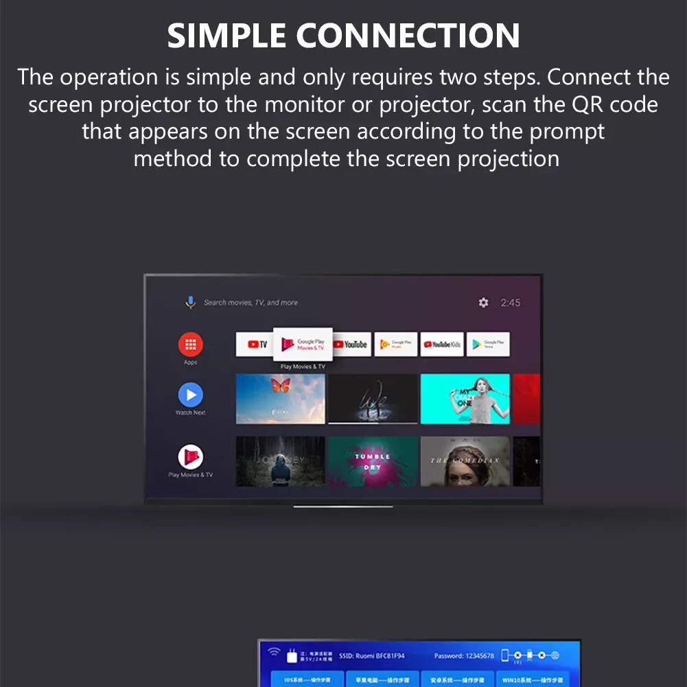 Новый ТВ-стик 4K 1080P дисплей для экрана Mira Anycast HDMI-совместимый ТВ-ключ Miracast Android