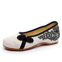 canvas dance shoes loafers women light walking shoe summer breathable dancing sneakers embroidered traditional cloth flats