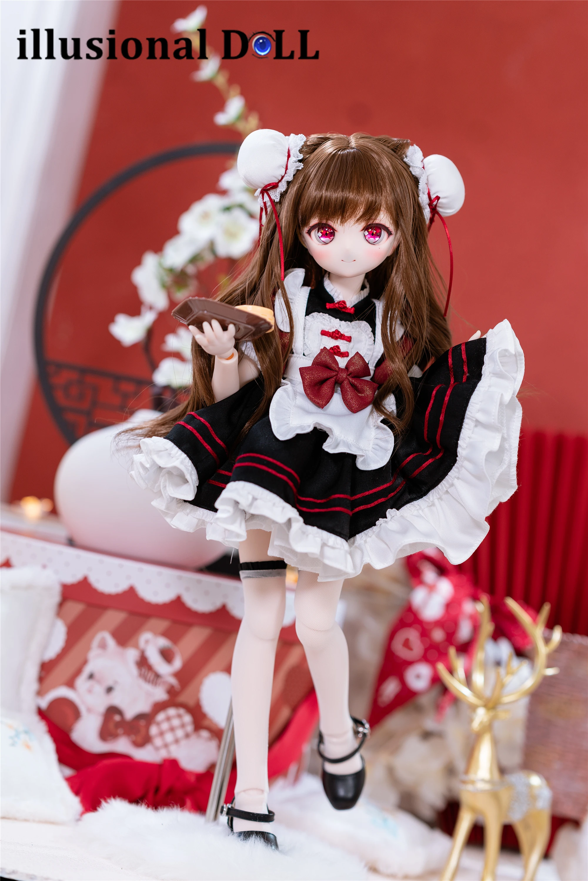 

Doll Dress Cloth for 1/3 1/4 BJD Doll Chinese little maid dress 3 4 point msd mdd bjd doll lovely dress