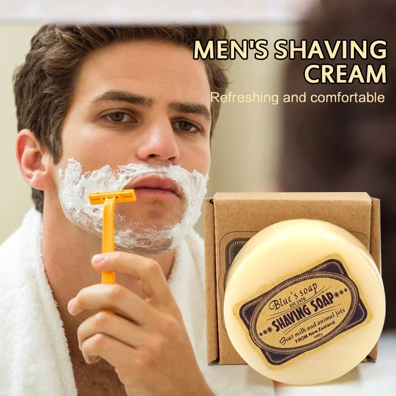 

Shaving Cream Men's Mustache Shaving Soap Facial Care Goat Milk Beard Shaving Cream Beard Removal 100g Shaving Cream
