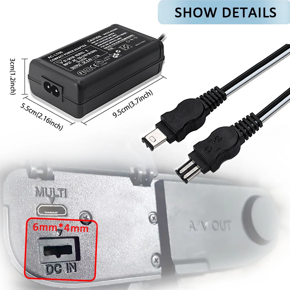 Фото AC-L100C для камеры Sony AC-L10A L10B L15 Адаптер питания NX100 AX2000 MC2500 HXR-NX3 CCD-TRV228 TRV615 PC104 MVC-FD200 HDR-FX7E №2