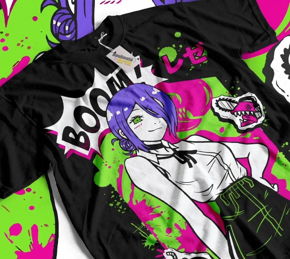 Футболка Reze Chainsaw Man Makima Power Aki Denji свитер с капюшоном мягкая футболка