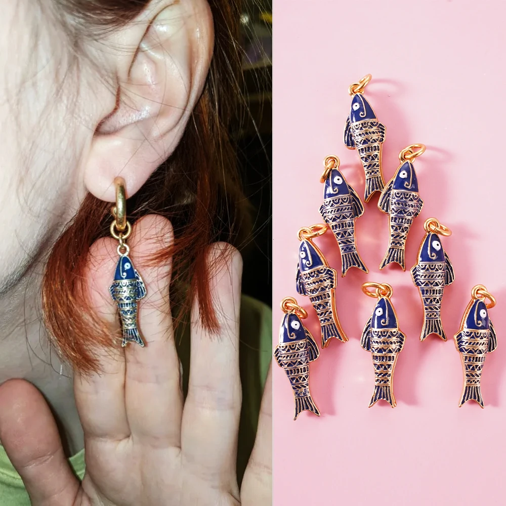 Морские серьги темно-синие полосатые богемные шикарные морские женские