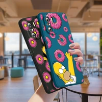 cartoon the simpsons for redmi k50 k40 gaming k30 k30s 10x 10 9a 9 9t 9c 9at 8 8a 7 5g liquid silicone tpu rope phone case