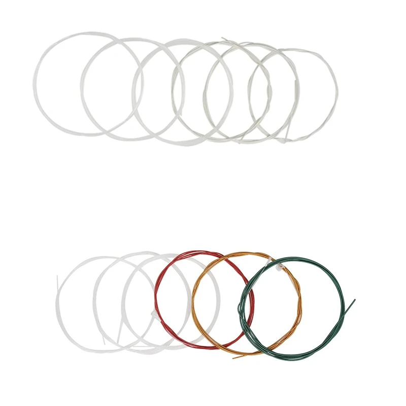 

IRIN 12PCS Classical Guitar Strings Nylon Silver-Plated Copper Wound Classical Guitar Strings , Silver & Multicolor