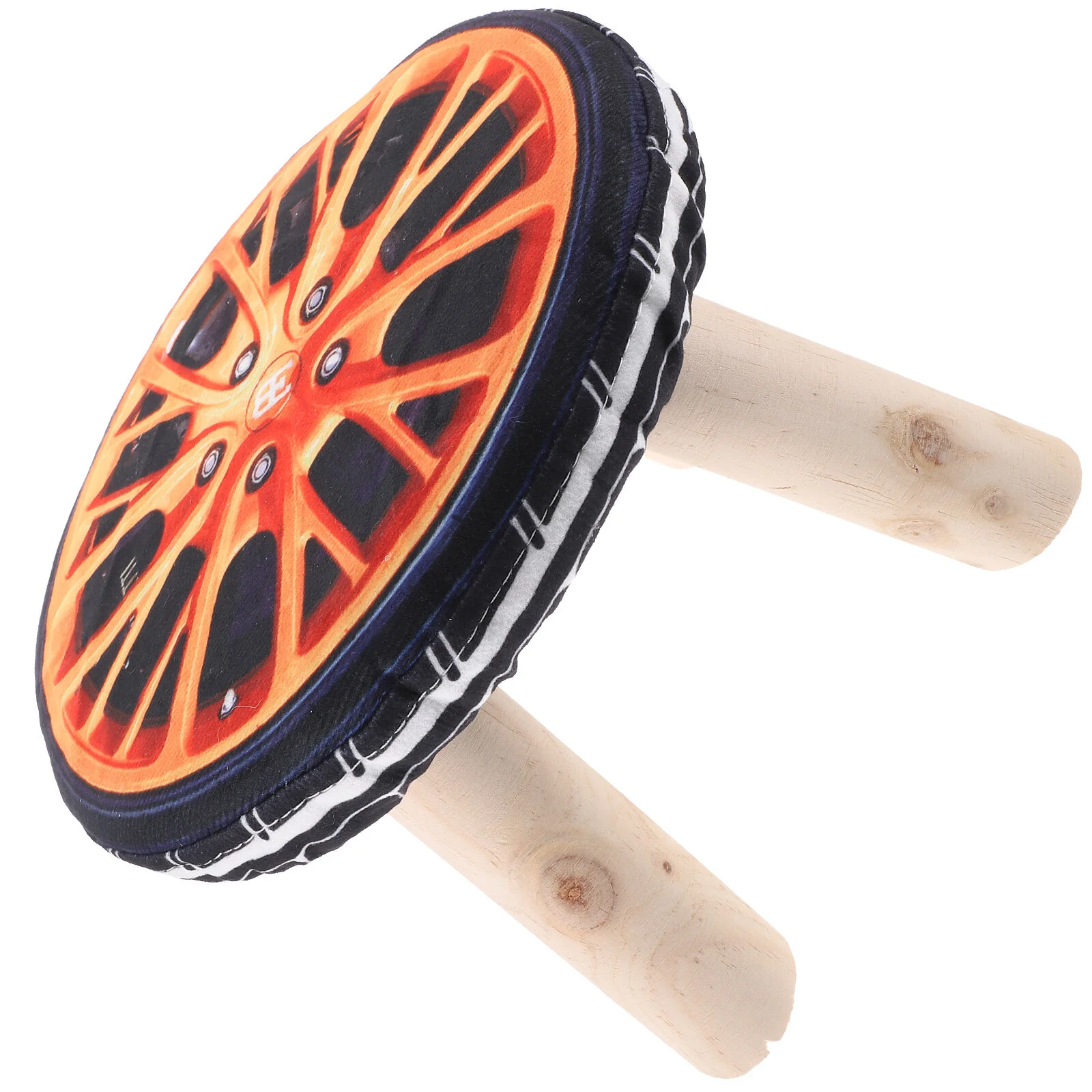 

Wood Stool Household Low Stool Cute Sofa Stool Round Sponge Pad Wheel Pattern Stool