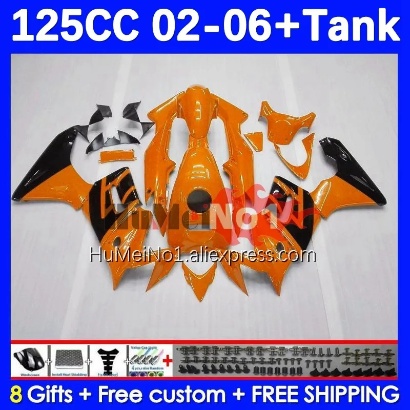 

+Tank For HONDA CBR125R CBR-125R 02 03 2004 2005 2006 124No.106 orange stock CBR125RR CBR 125CC 125R 2002 2003 04 05 06 Fairings