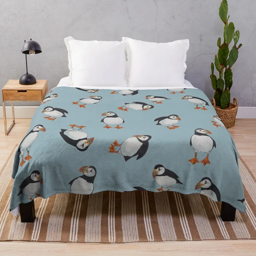 

Perfectly Perfect Puffins! Throw Blanket cute blanket luxury brand blanket baby blanket