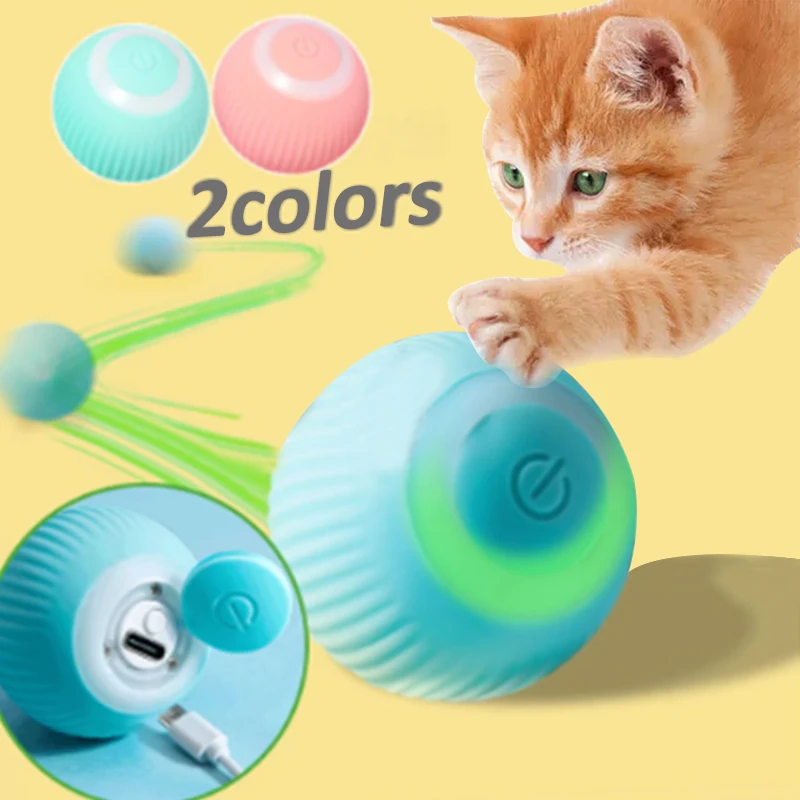 

Gravity Smart Cat Ball Toys Catnip Sounding Kittens Bite Interactive Rolling Playing Ball Training Squeaky Toy Pet Supplies New