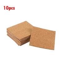 10pcs cork coasters square cork mat self adhesive diy backing sheet for home bar writing coaster heat insulation table decorati