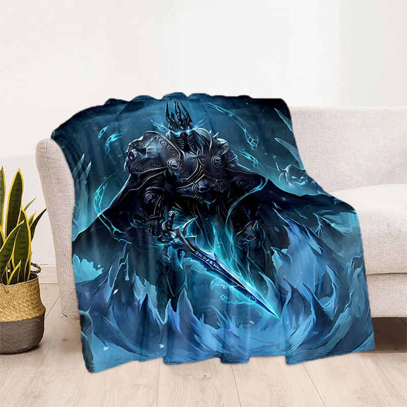 

Одеяло мягкое Фланелевое в клетку, с рисунком World of Warcraft