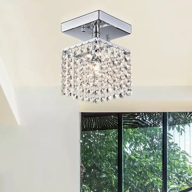 

1-light Crystal 5-inch Chrome Chandelier