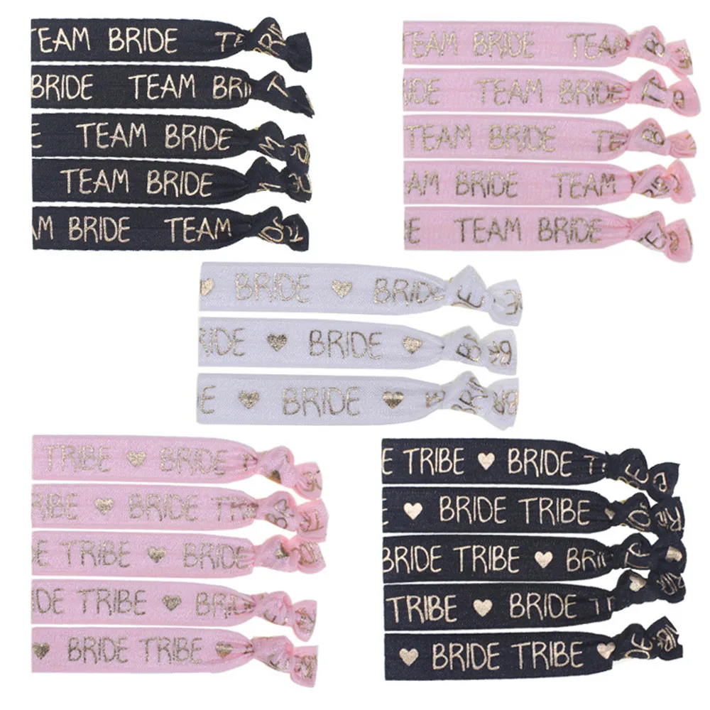 

5pcs Team Bride Bachelorette Party Bracelet Bride To Be Decoration Accessories Hen Party Wedding Bridal Shower Decor Supplies