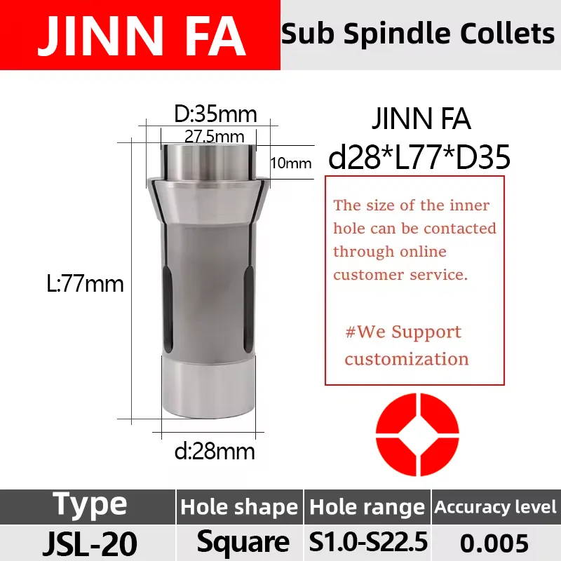 Цанга с квадратным отверстием JINN FA JSL-20 автоматический токарный патрон