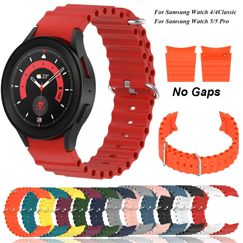 

Ремешок Ocean для Samsung Galaxy Watch 5 pro 45 мм 4 Classic 42 мм 46 мм, спортивный браслет для Galaxy Watch 5 Watch 4 44 мм 40 мм
