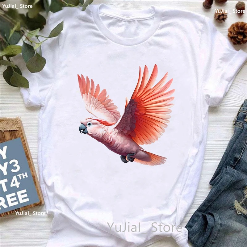 Футболка Moluccan с принтом какаду белая футболка забавными птицами для девочек