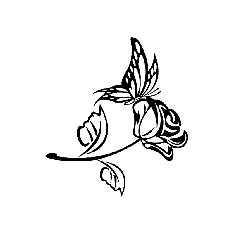 

OFK Car Sticker Nifty Butterfly and Rose Delicate Car Motorcycle Rear Window Decorative Fashion Waterpoor Occlusion Scratch PVC.