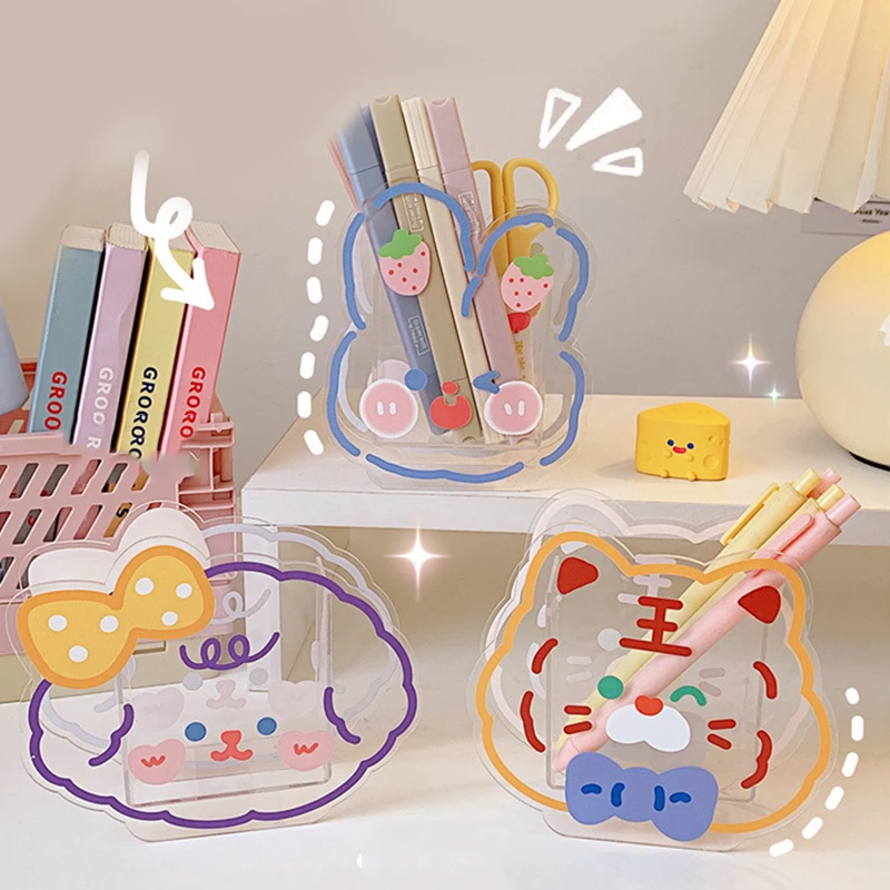 

Креативный акриловый держатель для ручки, держатель для ручки, школьный контейнер для хранения канцелярских принадлежностей, изысканные н...
