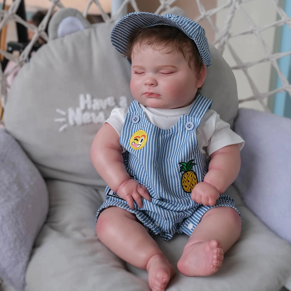 

50CM Reborn Baby Full Body Silicone Boy Realistic Sleeping Babies Dolls With Lovely Clothes Kids Playmate