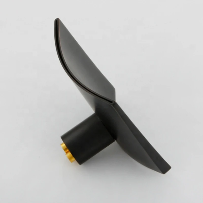 

Single Handle Matt Black Sink Water Taps Waterfall Bathroom Brass Faucet