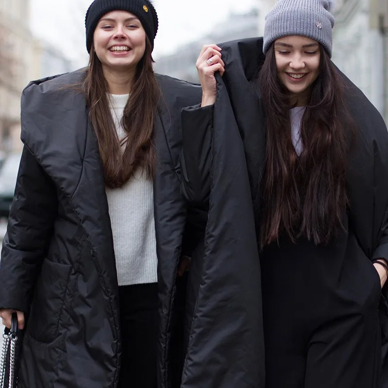 Winter Clothes Women Light Luxury Women's Pocket Hooded Belt Long Cotton Clothing Fashion Warm Loose Sweater Coat Women