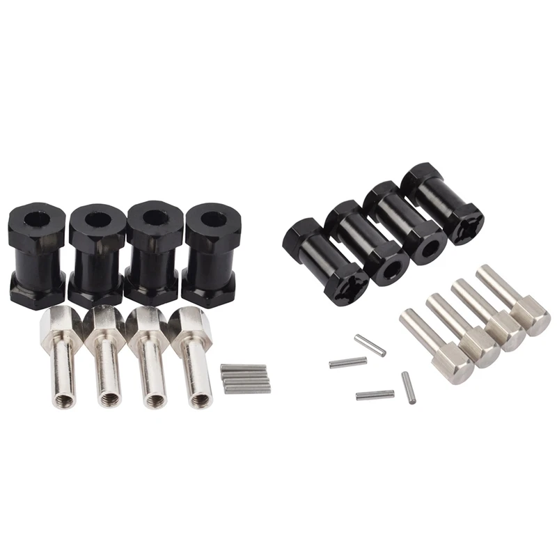 

8Pcs Aluminum RC Car 12Mm Hex Wheel Hub Drive Adaptor Extension Combiner Coupler For 1/10 RC Crawler Axial SCX10 D90, 4Pcs 25Mm
