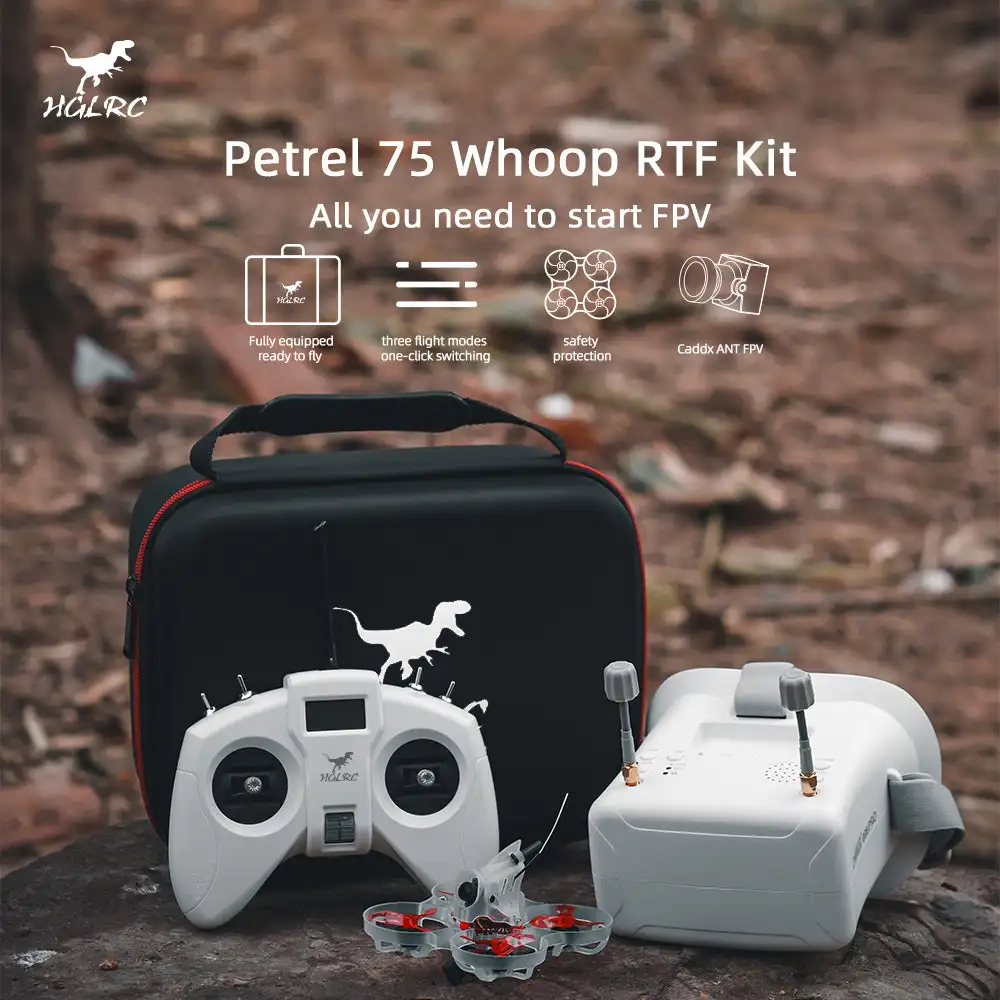 

HGLRC Petrel 75Whoop 1S 2S Brushless Indoor FPV Drone RTF Version HC8 Remote Controller 008DPRO FPV Video Glasses