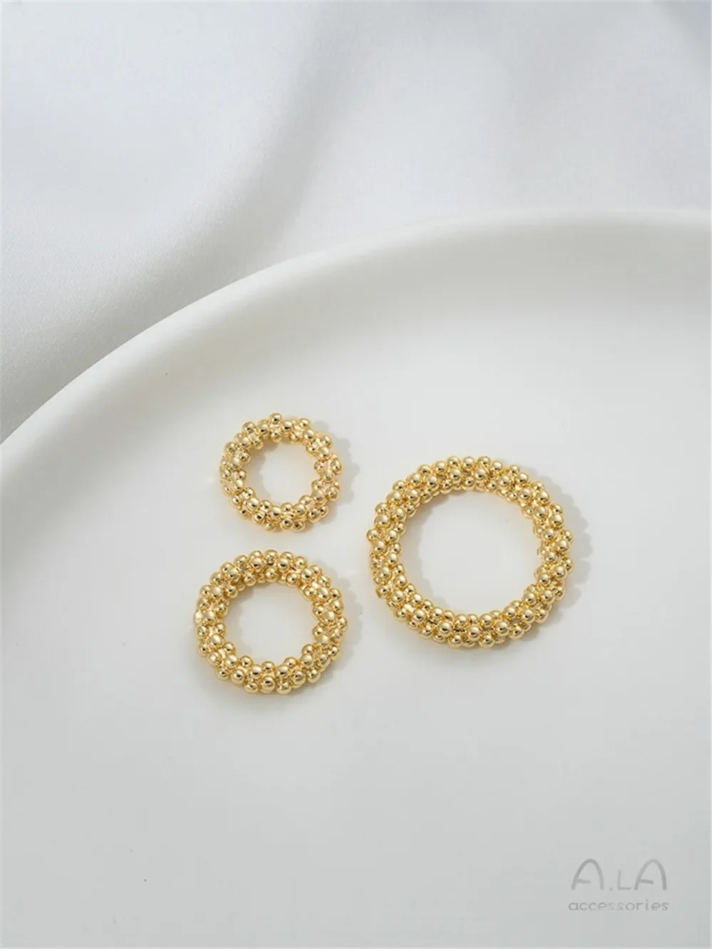 Кольцо из настоящего золота 14 карат с медным покрытием вогнутое выпуклое