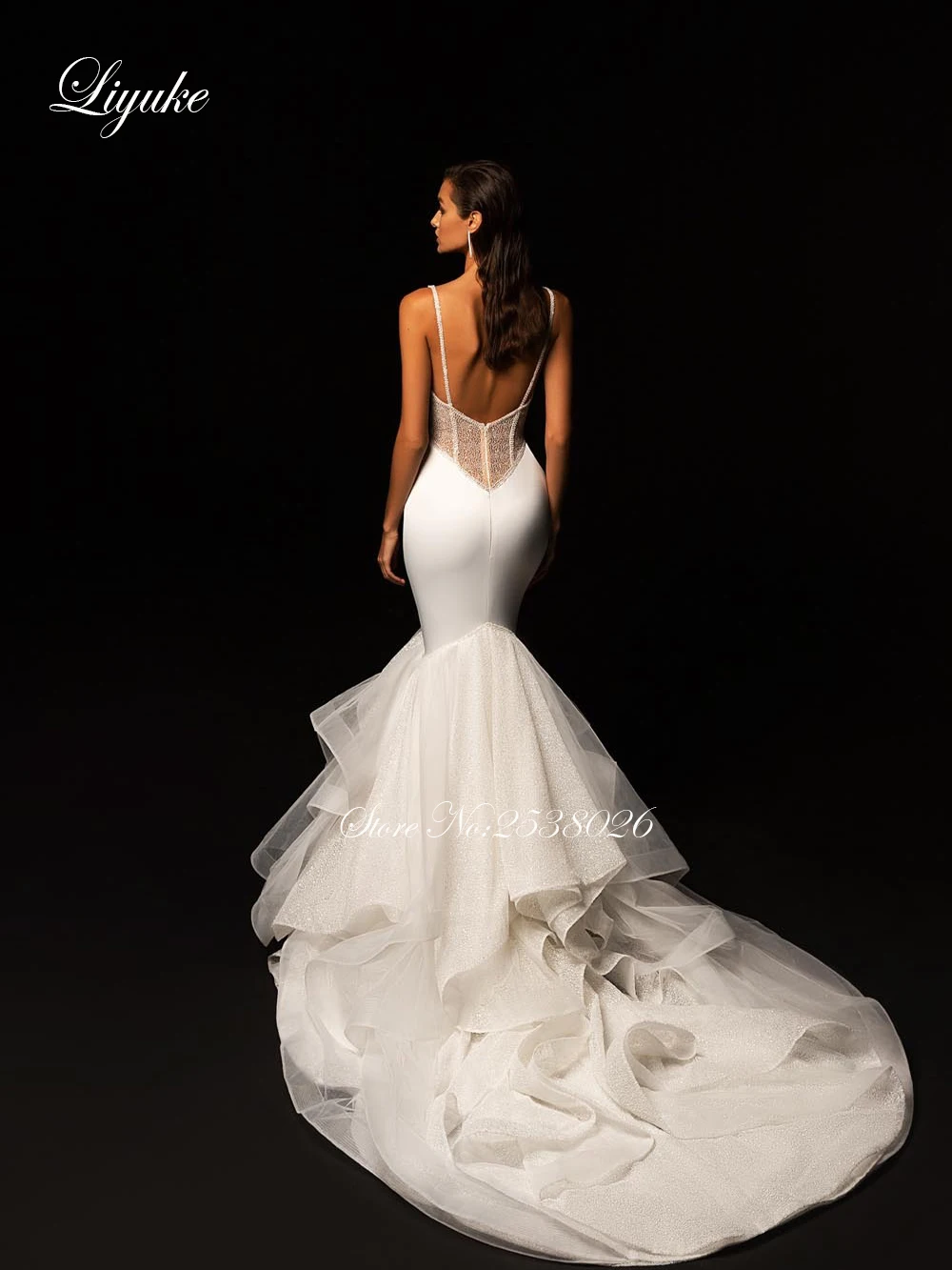 Роскошные свадебные платья Liyuke с бусинами и жемчугом юбка-годе со шлейфом в