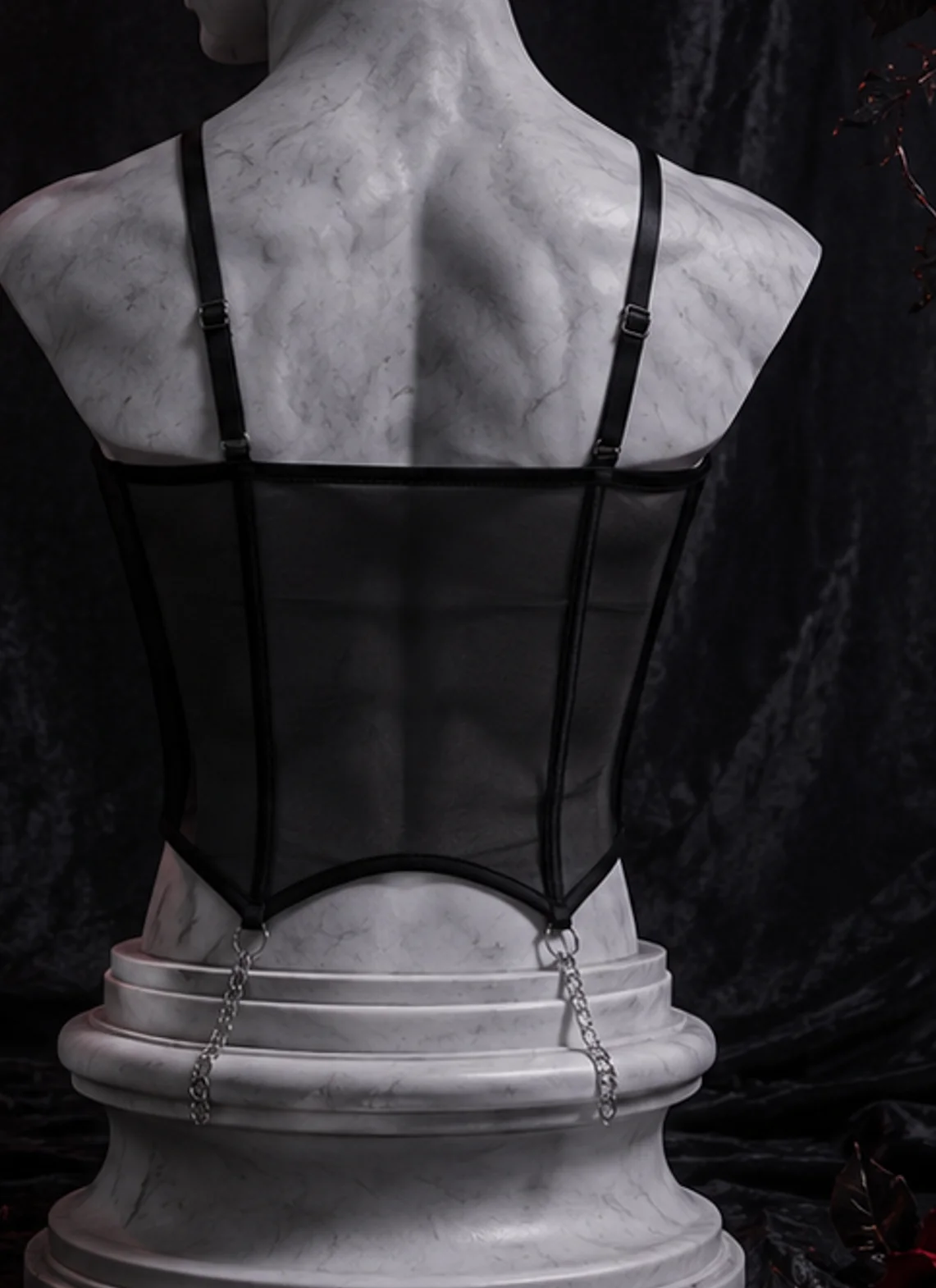 【Fragments.One choice, no more choices.】Сексуальный укороченный топ Edgy Sheer Y2K, черный модный женский жилет, моделирующий форму груди. (art.: 3920d8ce2f241) - 3920d8ce2f241