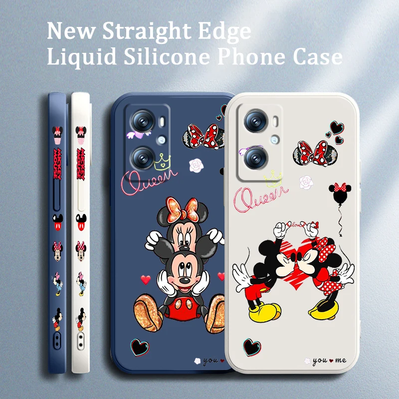 

Mickey Minnie Disney Anime Liquid Left Rope Phone Case For OPPO A96 A94 A93 A77 A76 A74 A72 A57 A53 A16 Find X5 X3 Lite F21 5G