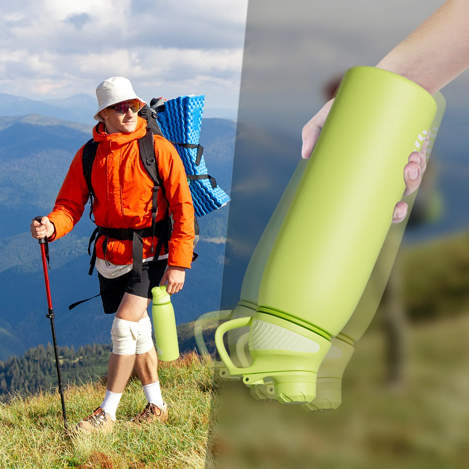 FJbottle Термобутылка из нержавеющей стали Портативный уличный стакан Термос для холодных видов спорта Термальная бутылка для воды 1000 мл (art.: 3920cd79310cf) - 3920cd79310cf