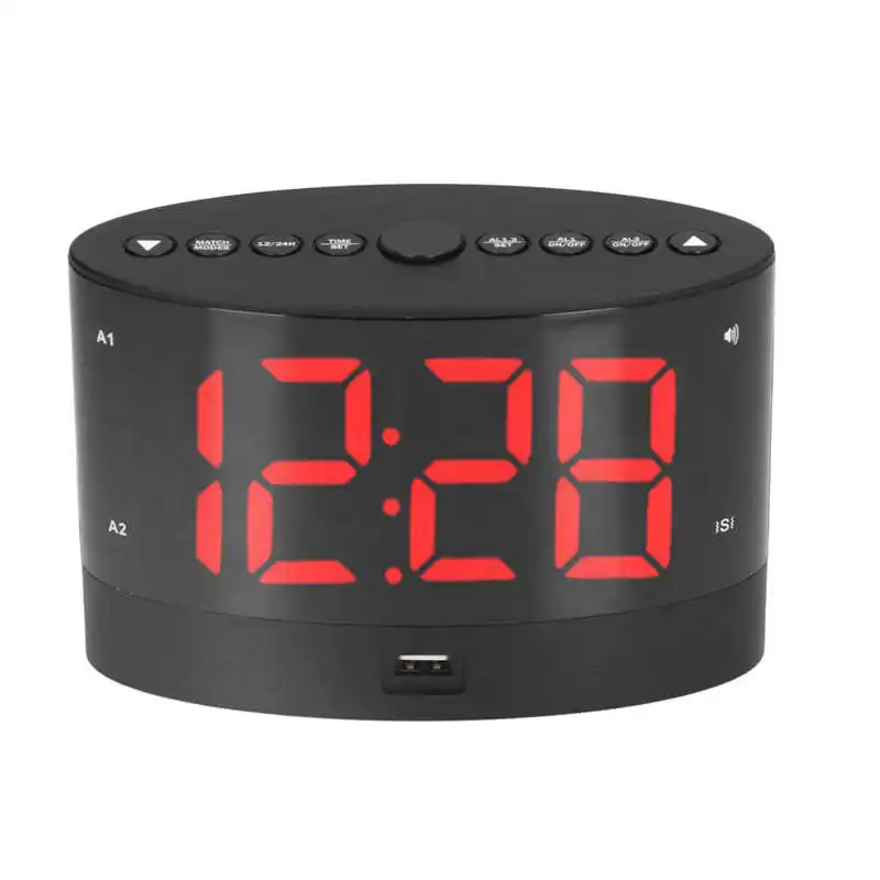 

Digital Alarm Clock USB Charging Alarm Clock with 3 Vibration Modes and 2 Time Modes Led Alarm Clock