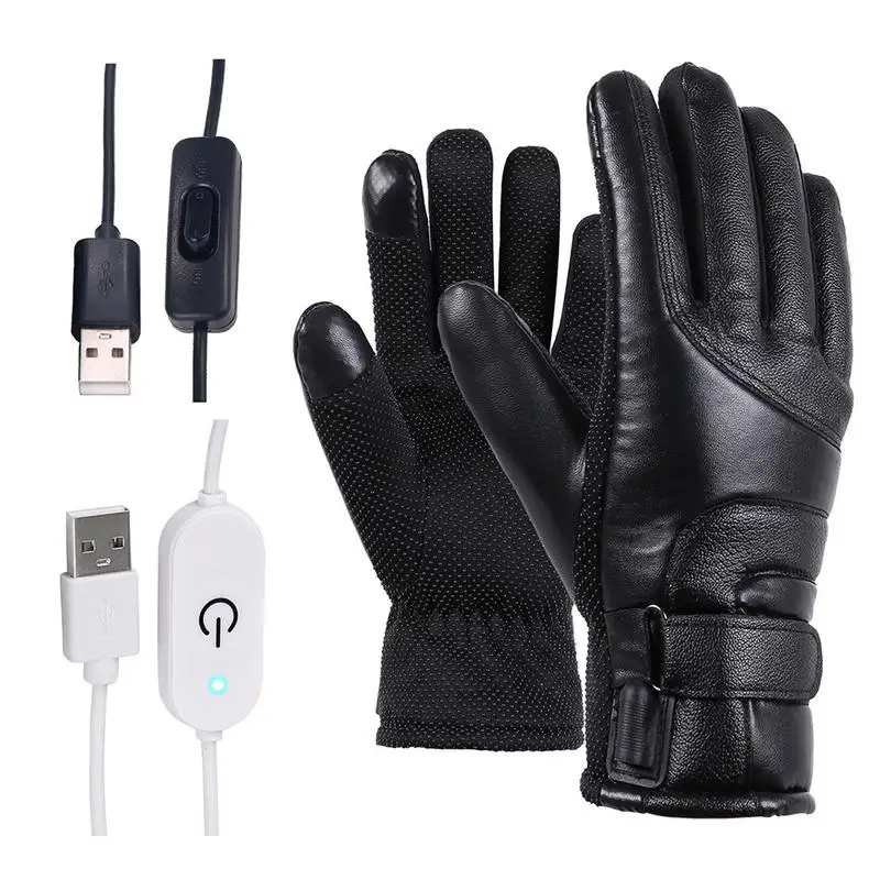 

HOT USB Heated Gloves Ski Motorcycle Electric Heated Gloves Touch Screen Motocross Winter Heating Gloves