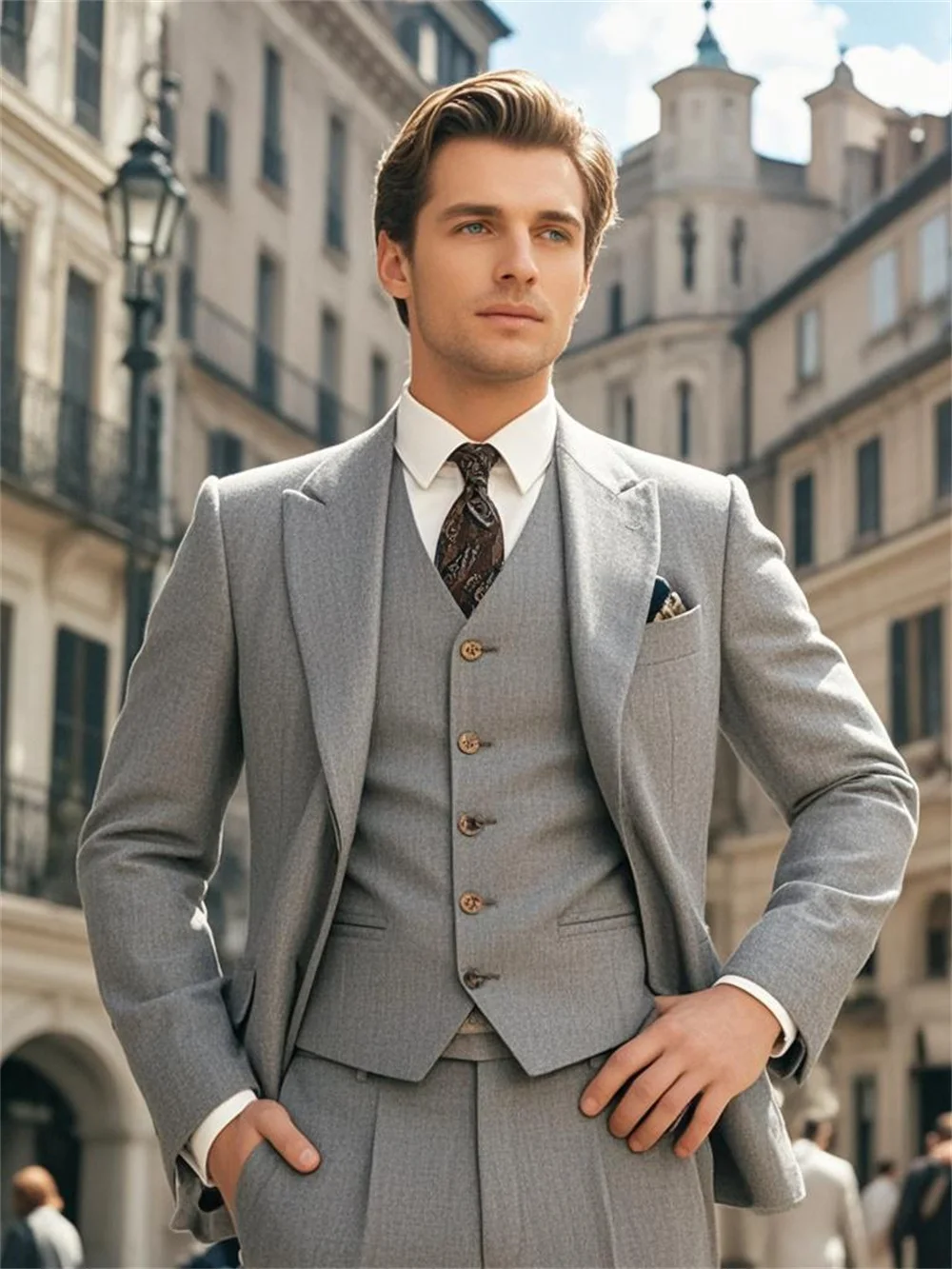 Prestigious мужские костюмы для выпускного вечера свадебной вечеринки гладкий