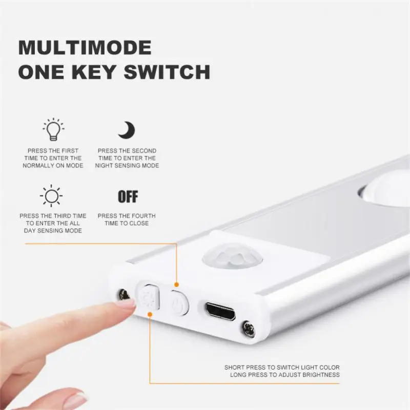 Ультратонкая светодиодная подсветка для шкафа светильник с датчиком движения