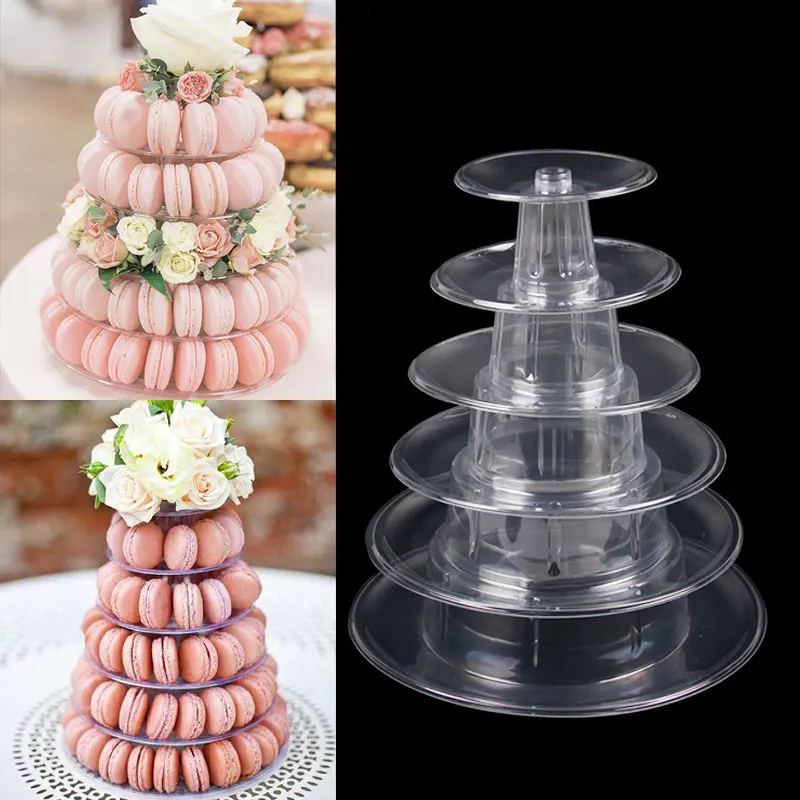 

4/6/10 Tiers Round Macaron Tower Stand Desserts Display Rack Cupcake Tree Stands Tray For Wedding Birthday Cake Decorating Tools