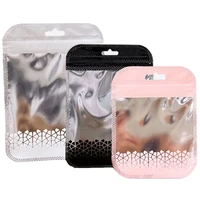 50pcs thick plastic self sealing opp bags pink white black storage pouch with hang hole for diy jewelry retail display packaging