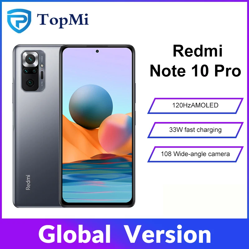 Смартфон Xiaomi Redmi Note 10 Pro 6 + 128 ГБ 732 МП 67 дюйма 120 Гц | Мобильные телефоны и аксессуары