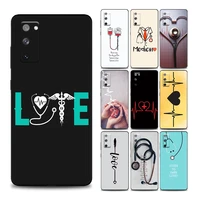 nurse heart and stethoscop phone case for samsung galaxy s7 s8 s9 s10e s21 s20 fe plus note 20 ultra 5g soft silicone