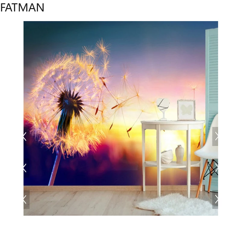 Современные Настенные 3D-обои FATMAN на заказ романтический Закат Одуванчик фоновая