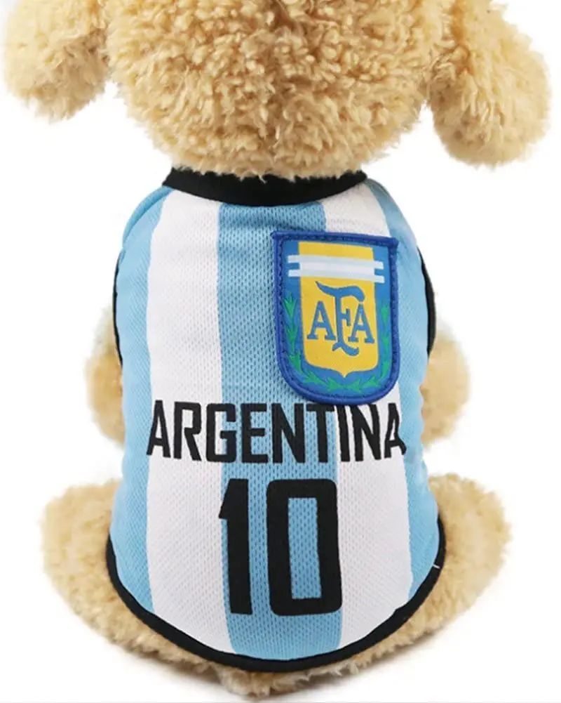 

Dog World Cup T Shirt Pets Football Sports Soccer National Team Vest Cat Summer Cool Clothes Apparel For Small Medium Large Dog
