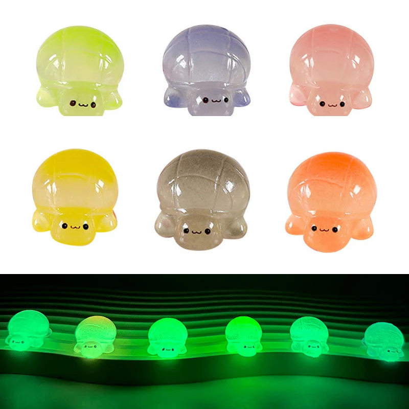 1 шт. разноцветная светящаяся Мини-черепаха микро-Ландшафтная фигурка орнамент