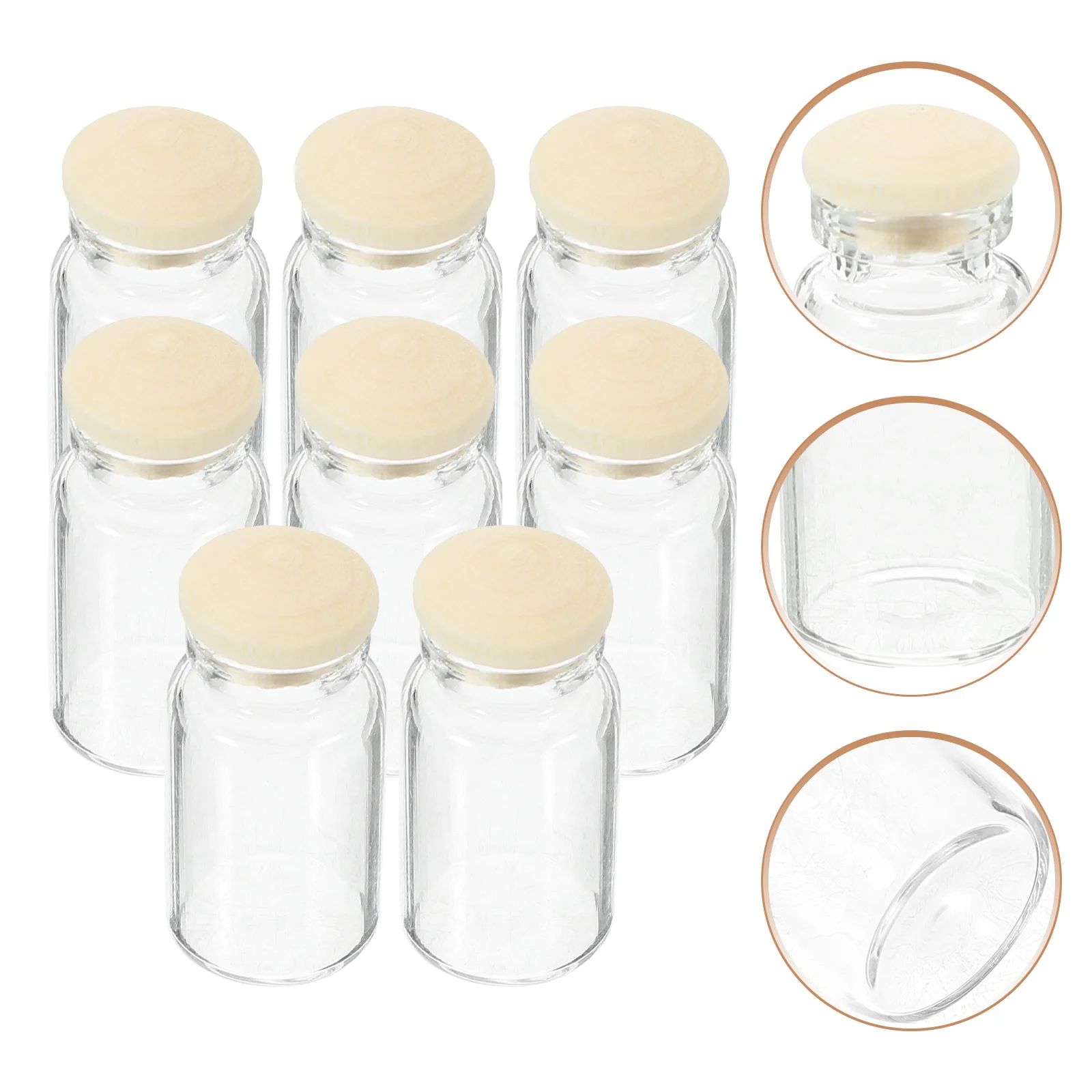 

8pcs Miniature Jar Cork Stoppers Pretend Play Glass Jar House Mini Glass Bottles