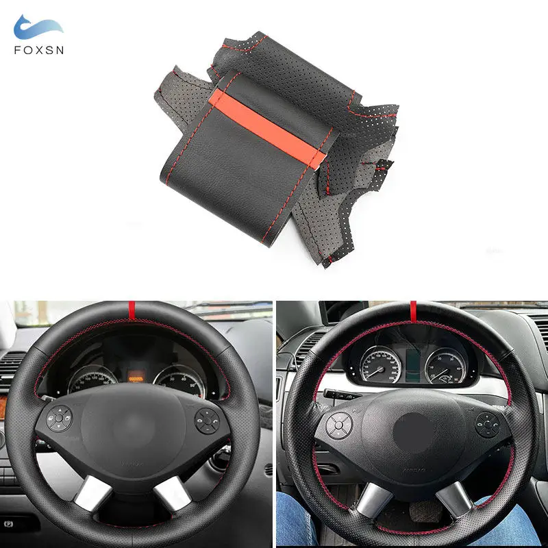Автомобильный прошитый вручную кожаный чехол на руль для Mercedes Benz W639 Viano Vito 2010-2015