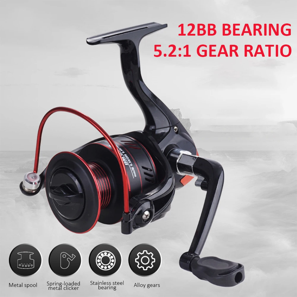

Spinning Reel 1000-7000 Fishing Reel 10KG Max Drag 5.2:1 Gear Ratio Foldable Handle Saltwater Freshwater Tackle Accessories