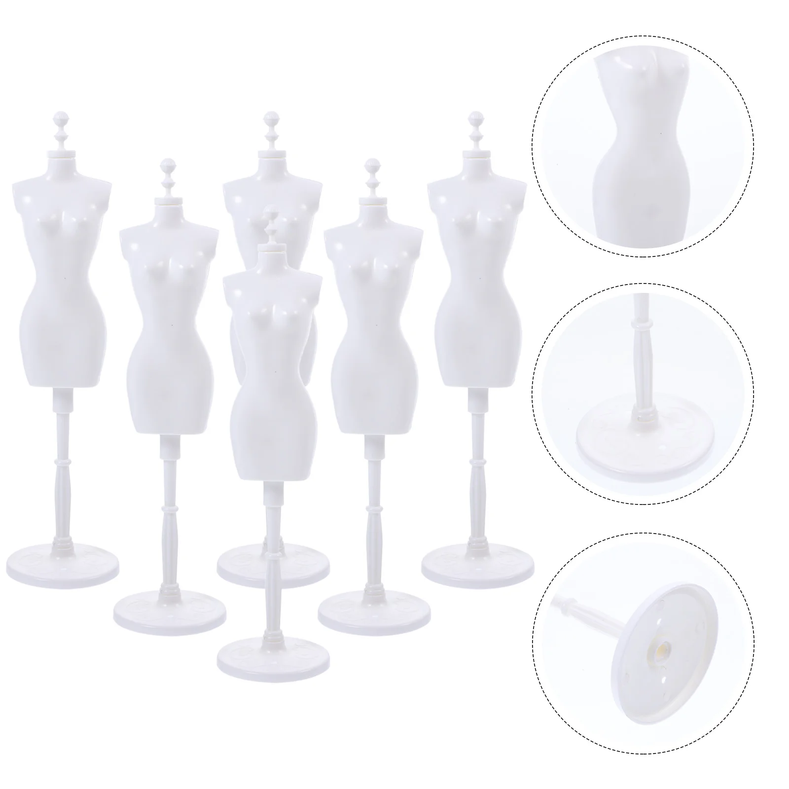 

6 Pcs Mannequin Hanger Miniature Dolls Rack Clothes Model House Supplies Plastic Girl
