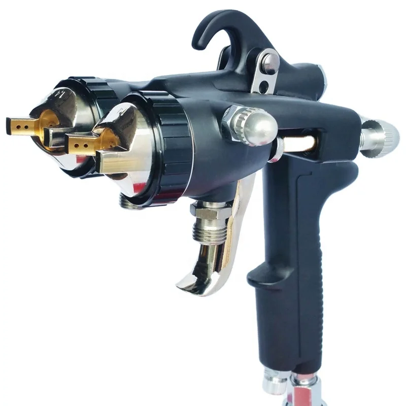 

High Quality Double Head Spray Gun Nano Chrome Painting Dual Head Pneumatic Sprayer Hot On Sales Double Nozzle Spray Gun