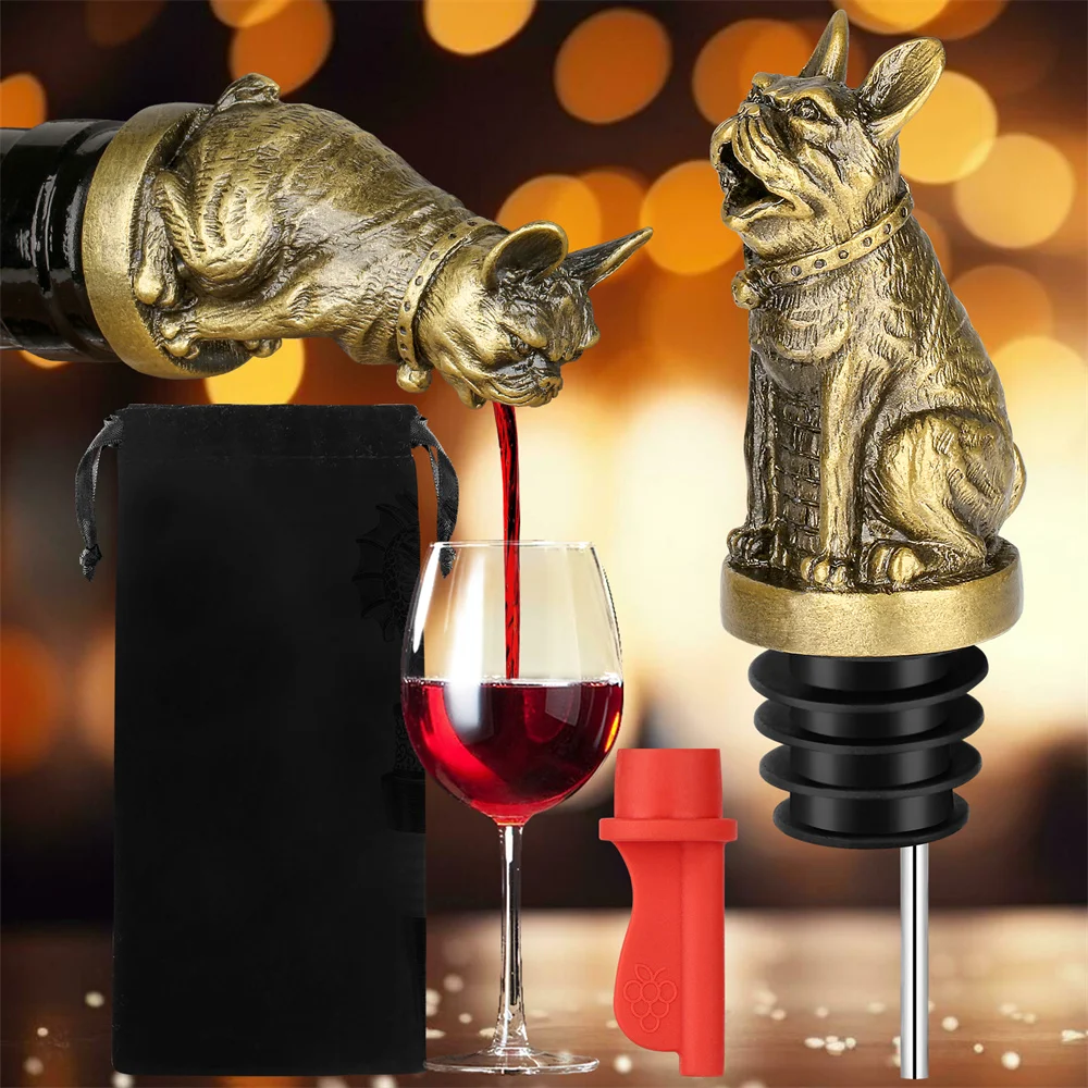 Милый французский бульдог бутылка для вина пробка бутылки шампанского напитков